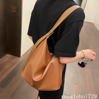 2021 bolsa de senhoras grande bolsa de simples feminino saco retro balde grande designer de saco de senhoras saco de ombro luxo macio do couro do plutônio