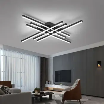 Moderno Nórdicos LED candelabro com controle remoto teto do DIODO emissor de lustre de sala de estar, sala de jantar, cozinha, quarto de luz negra