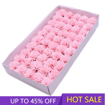 50Pcs/caixa de Mãe do Dia de ação de Graças Gift Card Cravo Sabonete Flor de Simulação de Rosa do Buquê de Flores Embalagem