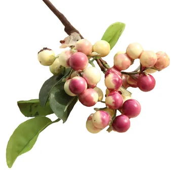 Natal Berry Grãos De Flor Artificial Falso Flores, Decoração Da Casa Verde Vermelho Artificial De Plantas