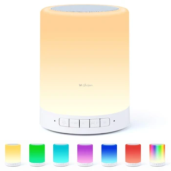Colorido de Luz do alto-Falante Bluetooth Smart Portátil sem Fios, Toque em Mesa de Controle, Lâmpada da Tabela do TF Cartão de Cor DIODO emissor de luz Luminaria
