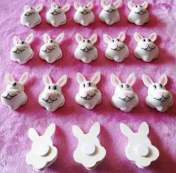 100PCS/LOTE.3D coelho branco de madeira adesivos de Páscoa artesanato decoração de Jardim de Plantas oranment Microlandschaft brinquedos para as Crianças que visitam