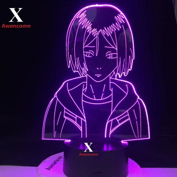 Anime Haikyuu Kozume Kenma Voleibol meninos Figura 3D LED 7 Cores de Luz para a Decoração Home Luz Filho Melhor Presente de Aniversário