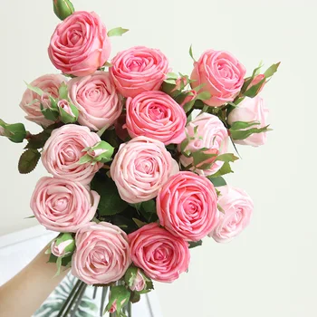 71cm de cola Super hidratante de mão de se sentir rosa simulação de alta flores, decoração de casamento parede segurando flores artificiais