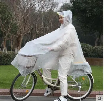Moda de bicicleta capa de chuva motocicleta poncho adultos cavalo transparente grande brim