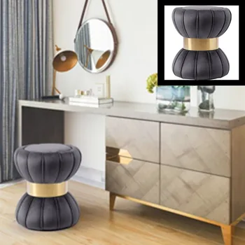 Belo estilo luxuoso em madeira esponja, flanela cadeira rodada de lazer único fezes móveis para loja de café de hotel club