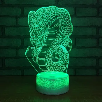Novidade Python Forma da Serpente 3D LED Lâmpada de Mesa Colorido de Luzes da Noite USB 7 Cores do Sensor de Mesa Candeeiro de Mesa Criativas de Presentes de natal