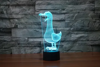 Linda Acrílico pássaro 3D Noite de Luz da Bebê Colorido USB DeskLamp Cristal Sensor de Toque Tabela Nightlight Para a Decoração Home de iluminação