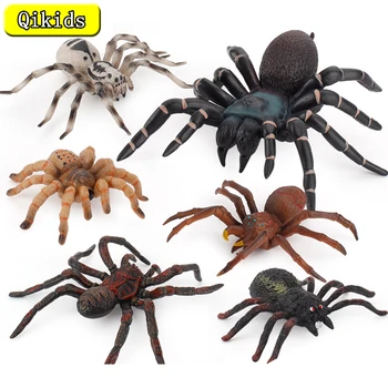 Complicado Brinquedo De Aranha Artificial Decoração De Halloween Simulado Aranha Modelo Realista De Plástico Aranha Figuras De Criança Novidade Brinquedo De Presente