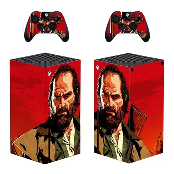 Red Dead Redemption Estilo Xbox Série X Adesivo de Pele para o Console E 2 Controladores de Decalque Protetora Peles Estilo 1