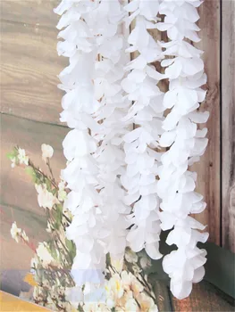 Artificiais de Seda Wisteria de Flores Para Casamento DIY Arco da Praça de Vime Simulação de Flores Pendurado na Parede Cesta Pode Ser de Extensão