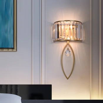 Moderna lâmpada de parede led para o corredor escada luxo cristal arandela corredor sala estar iluminação de interiores, decoração par