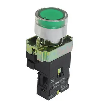 ZB2-BW3361 NENHUM Normalmente Aberto Luz Verde Momentânea Interruptor de Botão de pressão 220V