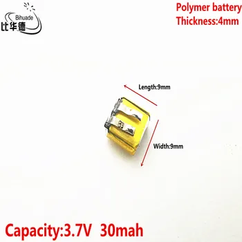 3,7 V 30mAh 400909 de Polímero de Lítio Li-Po li Bateria Recarregável de íon de células Para Mp3 MP4 MP5 móvel de GPS bluetooth
