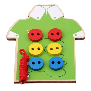 Crianças Montessori Brinquedos Educativos Para Crianças De Grânulos De Laço Placa De Madeira, Brinquedos De Criança De Pregar Os Botões De Educação Infantil De Ensino Aids