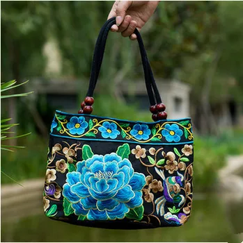 Uma única camada de Mulheres' bolsas!Bordado Floral Senhora Superior-sacos do punho do Top Nacional de bolsa de bordado bordados Senhora transportadora
