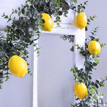 20 Pcs Artificial Limões Falso Limões Falso Limão Frutas em Amarelo 3 Polegadas de comprimento X 2 Polegadas de Largura