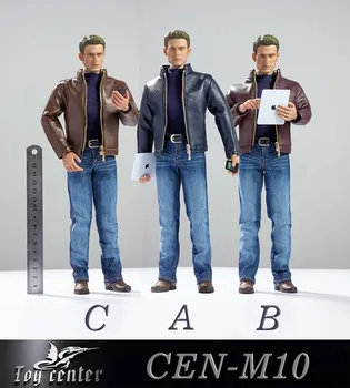 Coleção CEN-M10 1/6 Escala Figura Masculina Acessório jaqueta de couro, camisa & calças jeans e calçados para 12