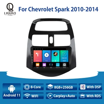 Android 11 de Rádio de Carro Para o Chevrolet Spark 2010-2014 Carro Multimidia Video Player de Navegação GPS Carplay Bluetooth, Câmera de Visão Traseira