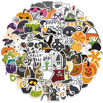 100pcs de Halloween da Série de Adesivos de desenhos animados Halloween Bastão de Abóbora Crânio Aranha Net DIY Adesivos Adesivos Para Laptop de Bagagem Decoração