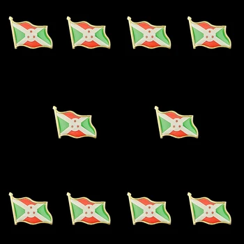 10PCS/Lot País Africano Burundi Banhado a Ouro Emblema Multicolor Amizade Bandeiras Alfinetes de Lapela