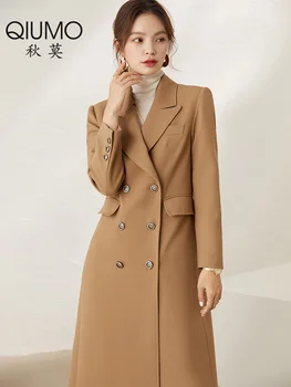 Jaqueta casaco da mulher de médio e longo primavera e outono 2021 nova moda lã lã temperamento de alta qualidade revestimento
