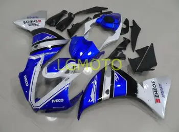 Personalizado gratuitamente Injeção de moto Carenagem Kits YAMAHA YZF-R1 2012 2013 2014 R1 12 13 14 YZF1000 carroçaria vendas quentes azul branco