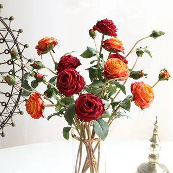 Simulação De Alta Rose Falso Flor Da Casa, Sala De Estar Decoração De Flores Do Casamento De Mão Única Sensação Hidratante Rosa