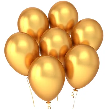 Festa de Ouro Balões de 12 Polegadas (de 100pcs), Ouro Balões em Massa Feita Com Látex Forte Para o Hélio ou o consumo de Ar, Festa de Aniversário Suppli