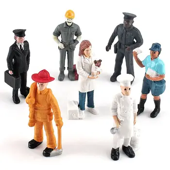 DIY Crianças Brinquedos, Decoração do Personagem Molde de Boneca, Figura de Ação, de Simulação Pessoas Modelo Piloto Carteiro Baker