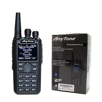 Anytone EM D878UVII Mais DMR de Rádio Analógico Dual band VHF/UHF walkie-talkie Com GPS TX Amador