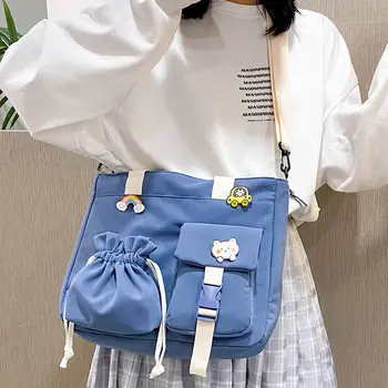 Japonês Harajuku Girls Bonito Crossbody Sacos Aluna Bookbag Ins Estilo Coreano De Grande Capacidade, Bolsa De Ombro, Bolsa Sacola