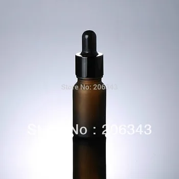 10ml marrom fosco garrafa com gola preta preta bulbo de vidro conta-gotas ,para cosmeticl embalagem