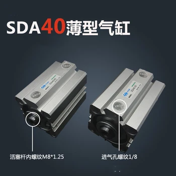 SDA40*50-S frete Grátis 40mm Diâmetro de 50mm de Curso Compacto de Cilindros de Ar SDA40X50-S de Dupla Ação, Ar Cilindro Pneumático