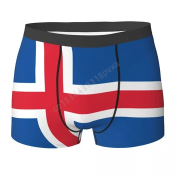 Homens Calcinha Islândia Bandeira Icelander País Boxer Shorts Poliéster Cuecas Para Meninos Masculina Tamanho Grande
