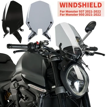 Acessórios da motocicleta de pára-brisas, pára-Brisas para Ducati Monster 937 950 2021 2022 Defletores de Vento Protetor de Tela Viser Fumaça