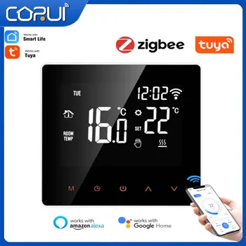CORUI Tuya ZigBee Smart Termostato Casa Inteligente Controlador de Temperatura de Piso Elétrico de Aquecimento de Água a Gás Caldeira Para a página Inicial do Google