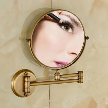Espelho do banheiro, Parede de 8 polegadas de Bronze 3X/Espelho de aumento 1X de Dobramento de Óleo Negro/Ouro Espelho para Maquiagem Espelho de maquilhagem Senhora Presente