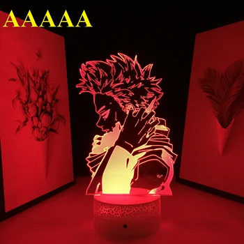 Meu Herói Academia Hitoshi Shinso Lâmpada para Decoração do Quarto de Presente de Aniversário de Luz Mangá Gadget Lâmpada da Tabela do Anime 3D da Noite do DIODO emissor de Luz
