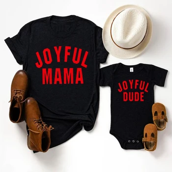 A alegria da Mamãe e a Mim, o Natal Camisa de Mãe, de Filho, de Natal Camisetas Família Roupa Combinando Roupas de Bebê Menina 4-6y Bonito