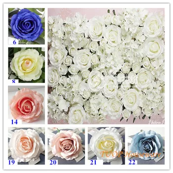 20PCS Vintage flor de Rosa da Cabeça de Flor Artificial de Parede Acessórios de Simulação de Casamento Suprimentos Acessórios para Casa YXF17