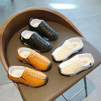 Sapatos de crianças 2023 a Primavera e o Outono de Meninos e Meninas de Moda Casual Sapatos PU Macio, com solado de Crianças Tênis
