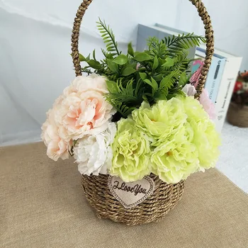 5 Cabeças Artificial Peônia Buquê de Flor de Seda em Casa a Festa de Casamento de Noiva Segurando Flores DIY Decoração do ambiente de Trabalho Falso Flores