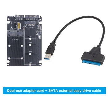 MSATA SSD SATA 3.0 Placa Riser 2 Em 1 Adaptador de Cartão Com USB3.0 Carro De Cabo