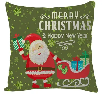 Vermelho Feliz Natal Almofadas Decorativas Almofada De Poliéster De Natal, Desenhos Animados Papai Noel Elk Jogar Travesseiro De Natal Decoraiton
