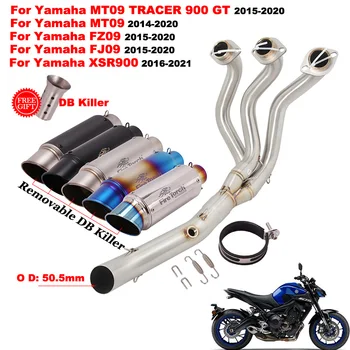 Para a Yamaha MT-09 FZ-09 FJ09 MT09 TRACER 900 GT 2015-2021 de Exaustão da Motocicleta Escape Completo de Sistemas de Modificar Frente de Ligação de Tubos DB Killer