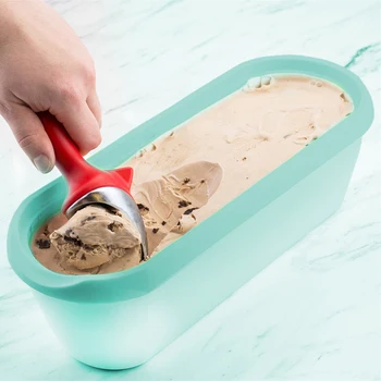 Utensílios de sorvete de Armazenamento Banheiras Retangulares Reutilizáveis sorvete Caixa de Camada Dupla, Recipiente de Molde para Geladeira Freezer