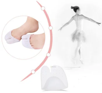 1 par de silicone w pé palmilha de ballet do dedo do pé proteger espalhar gel palmilhas de calçados femininos cuidados com os pés dança ferramentas