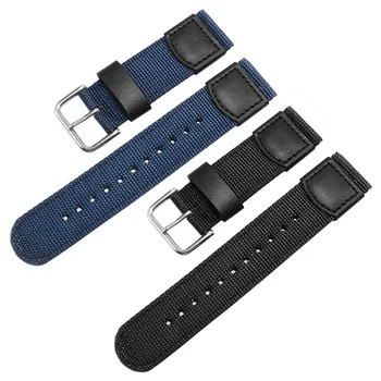 Assista acessórios impermeável cinta de Nylon 18mm 20mm 22mm preto azul pulseira para o sexo masculino e feminino, pulseira de