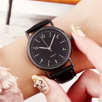 Novo Minimalista Relógios De Pulso Unissex Luxo Das Mulheres Relógio Digital De Couro Preto Fluxo Relógios Fivela De Mulheres Relógio De Pulso Presentes Relógio